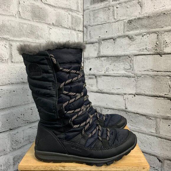 Sorel Whitney Lace Black Tall Faux Fur Trim Boot - Picture 5 of 14